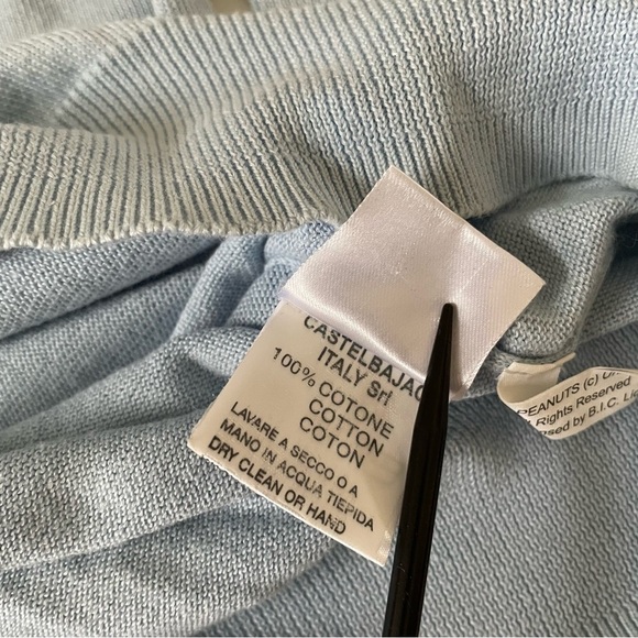 JC de CASTELBAJAC Cardigan Sweater Peanuts Snoopy Size M Light Blue - Picture 10 of 12